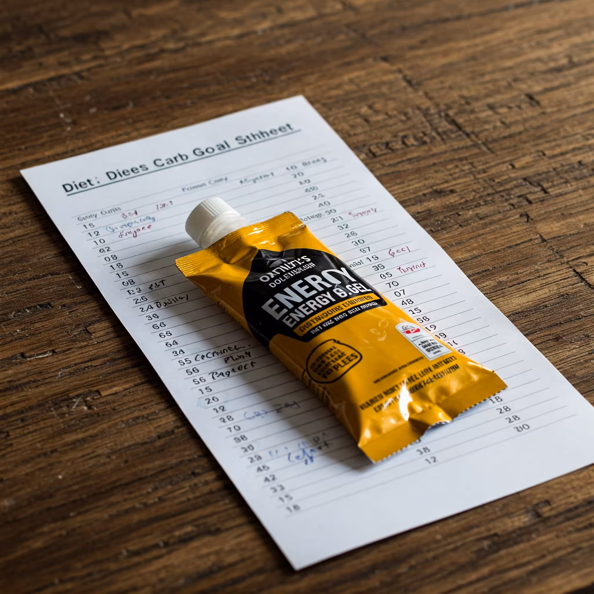 Image of a gel sachet lying on a diet plan